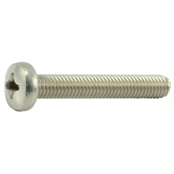 Midwest Fastener M6-1.00 x 40 mm Phillips Pan Machine Screw, Plain A2 Stainless Steel, 10 PK 34752 - main